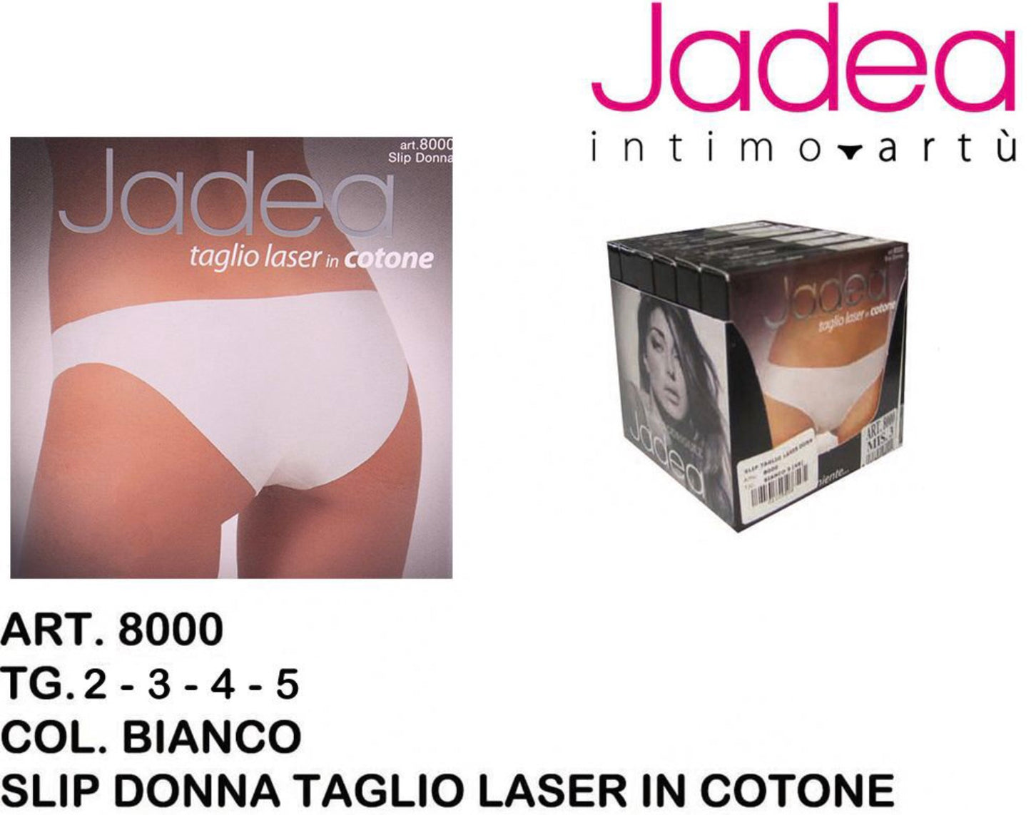 JADEA slip taglio laser cotone bianco art.8000