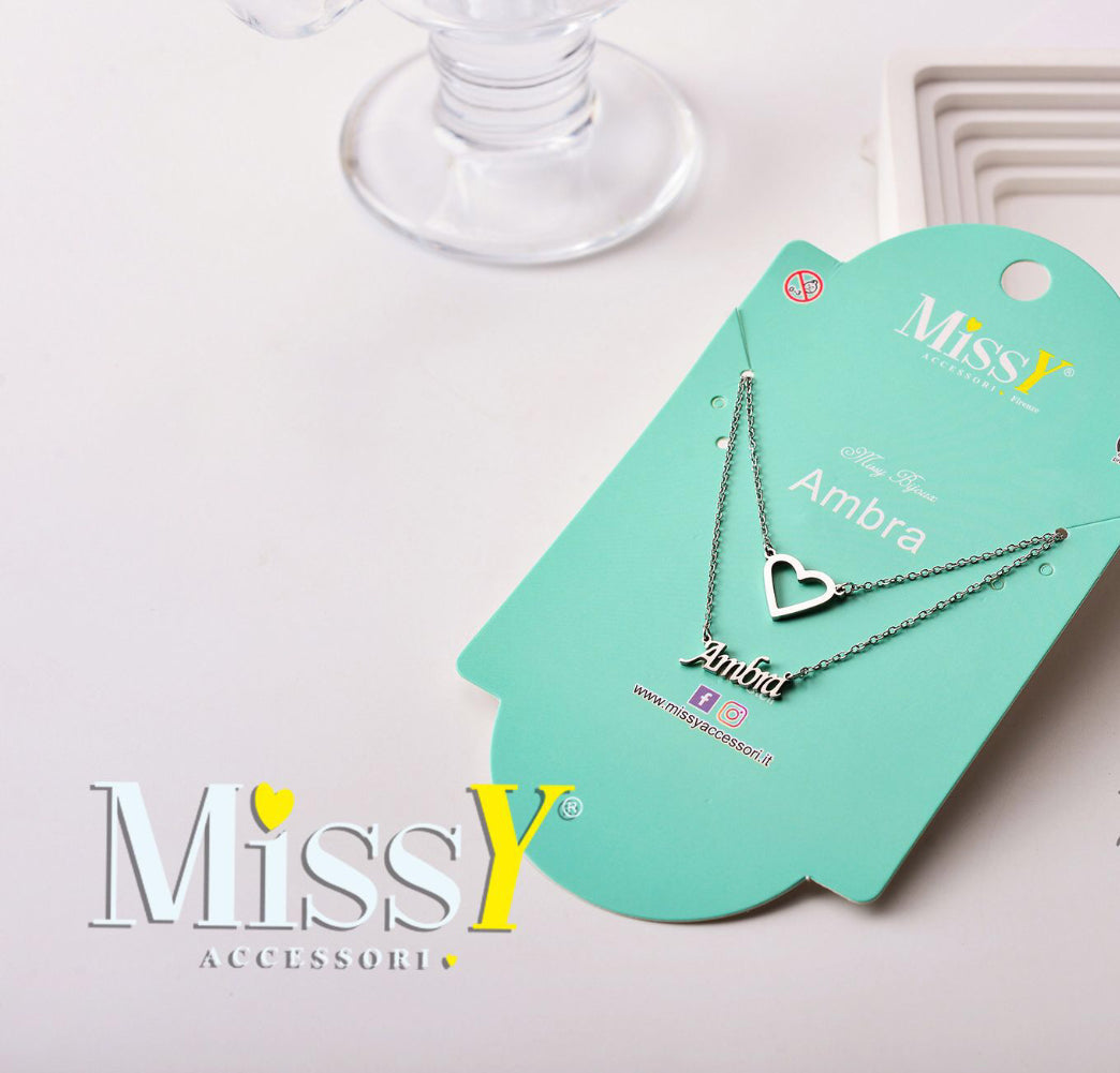 Collana cuore nome Ambra