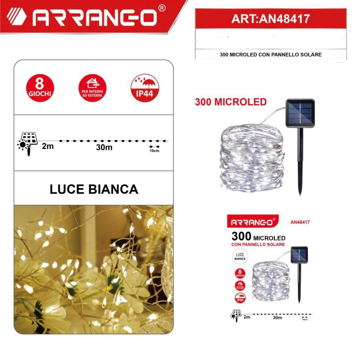 ARRANGO 300 microled con pannello solare