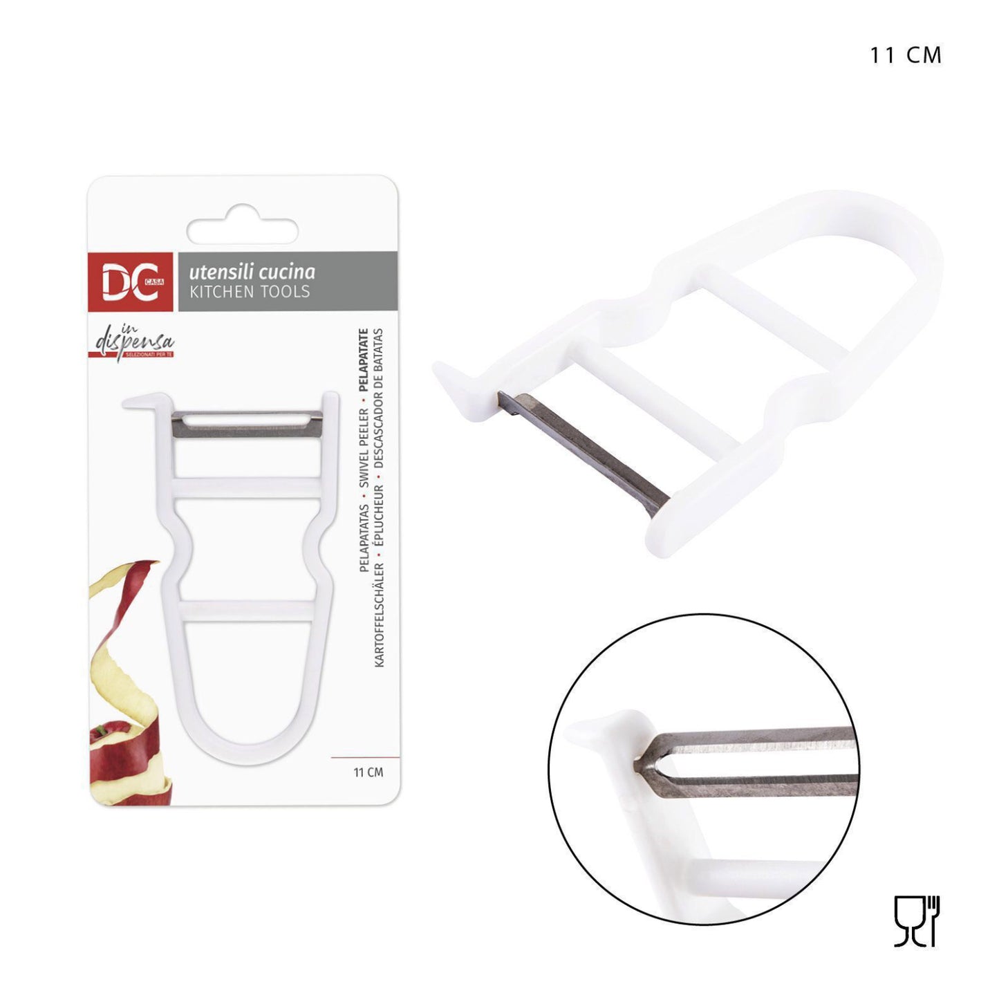 DC CASA pelapatatelama inox 11x7cm con manico plastica