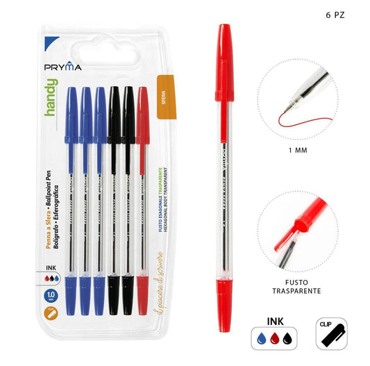 PRYMA penna sfera handy 1mm 6pz