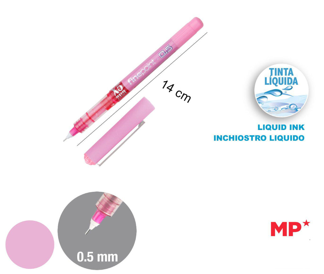 Penna a gel punta 0,5mm finepoint rosa
