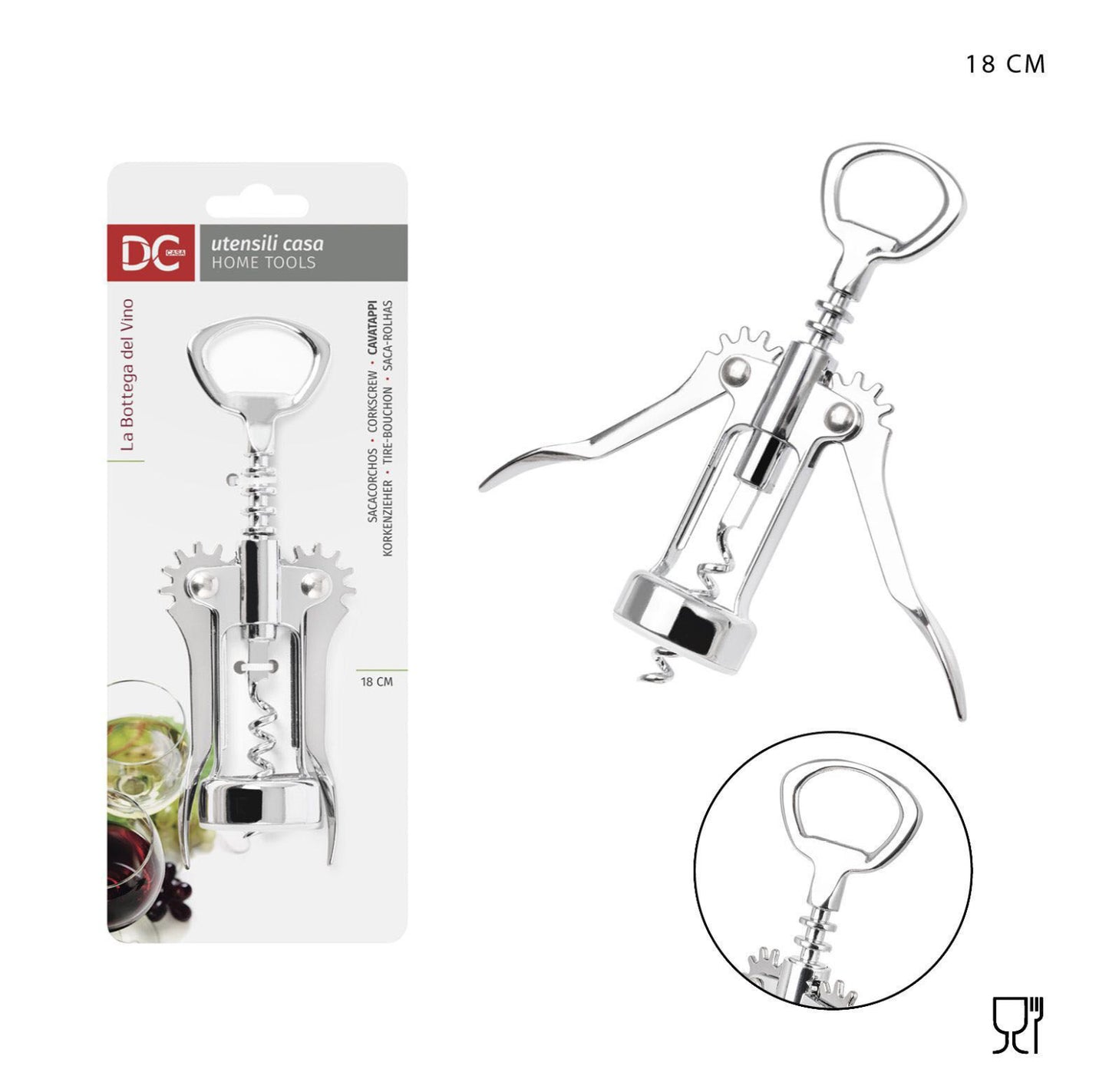 DC CASA cavatappi metallo 18x5.5x3.7cm