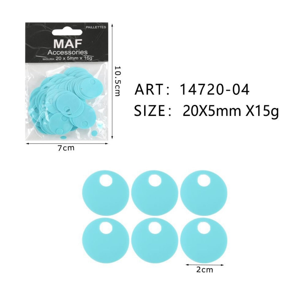 PAIETTE 20x5mm 15g ART.14720