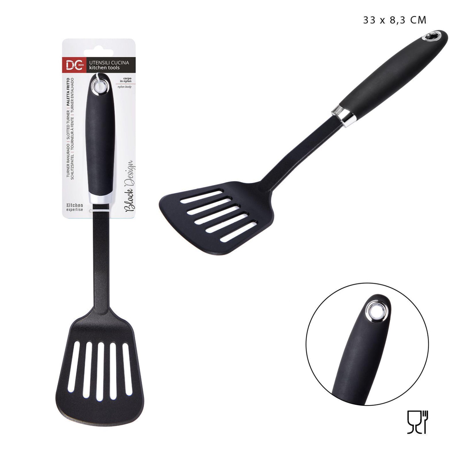 DC CASA L/BLACK paletta fritto nylon 33x8,3cm