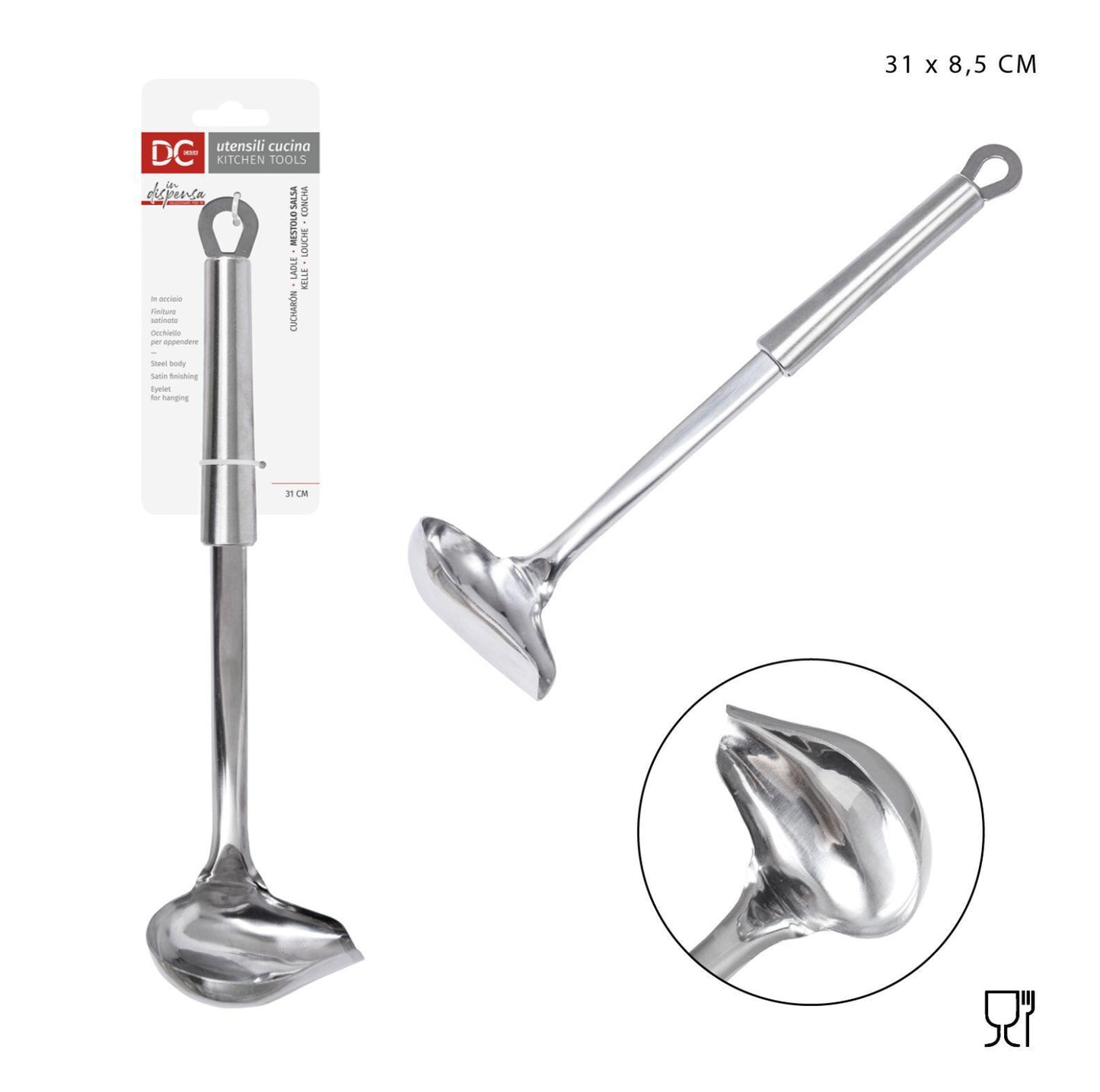 DC CASA mestolo salsa acciaio 31x8.5cm