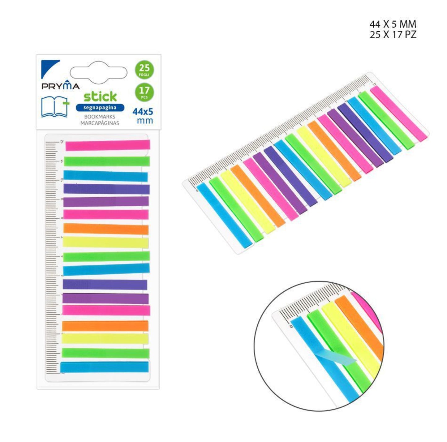 PRYMA stick segna pagina 5x44mm 25ff 17pz