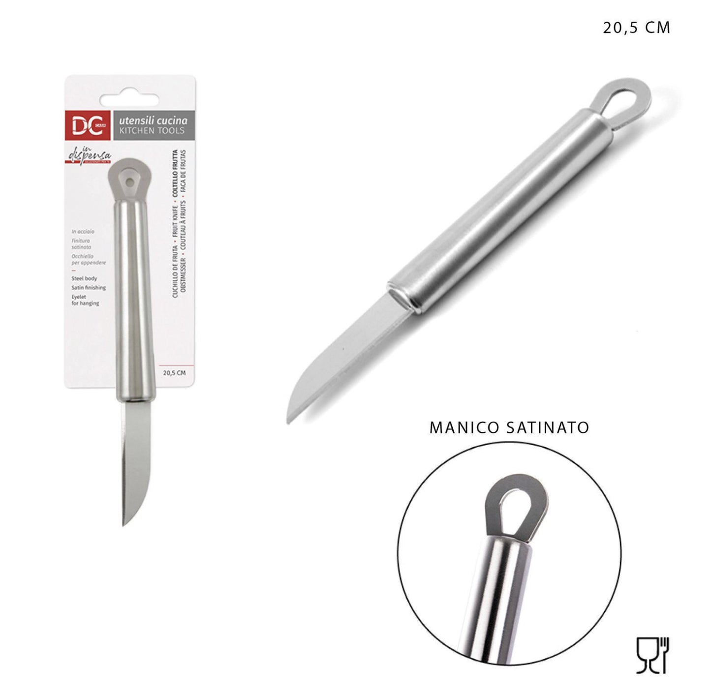 DC CASA coltello frutta acciaio satinato 20.5x2.5cm
