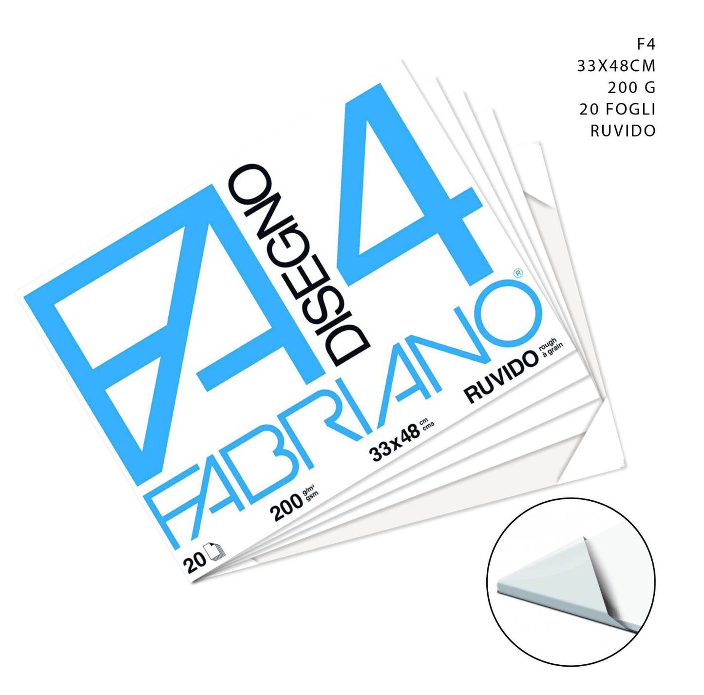 Fabriano album f4 ruvido 20fogli 220g/m 33x48cm