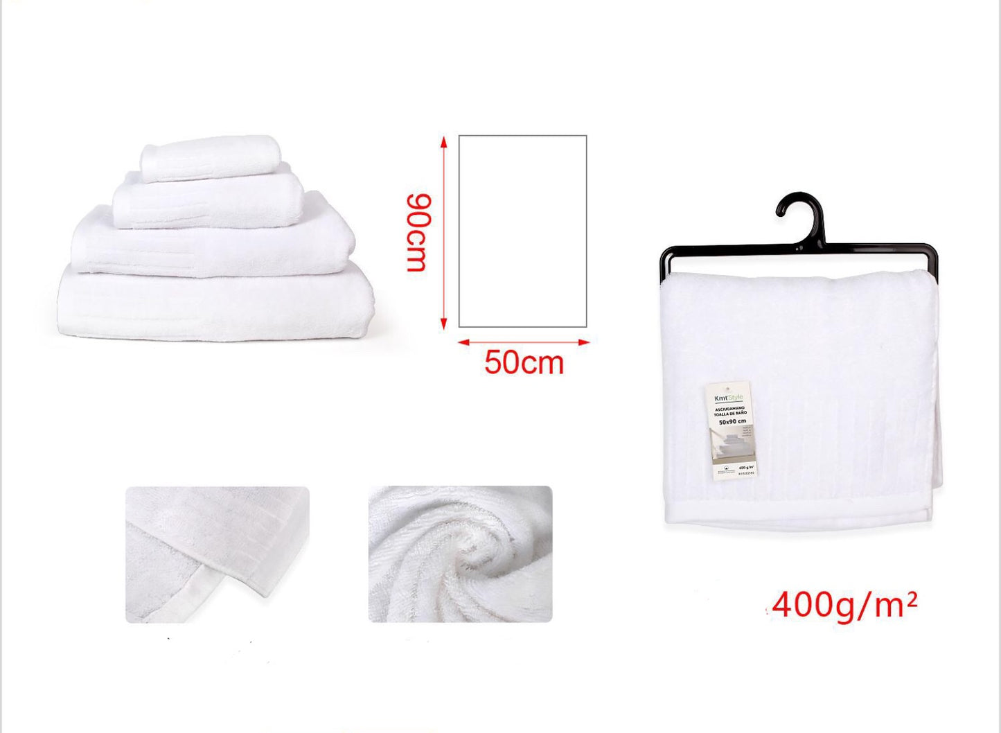 ASCIUGAMANO bianco 50x90cm