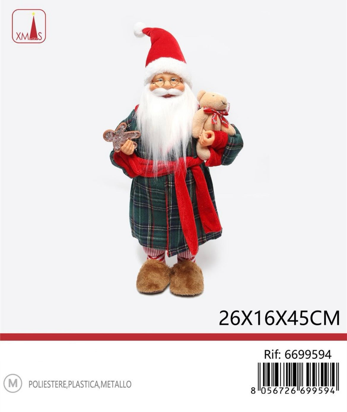 NATALIZIA babbo natale orsetto 26x16x45cm