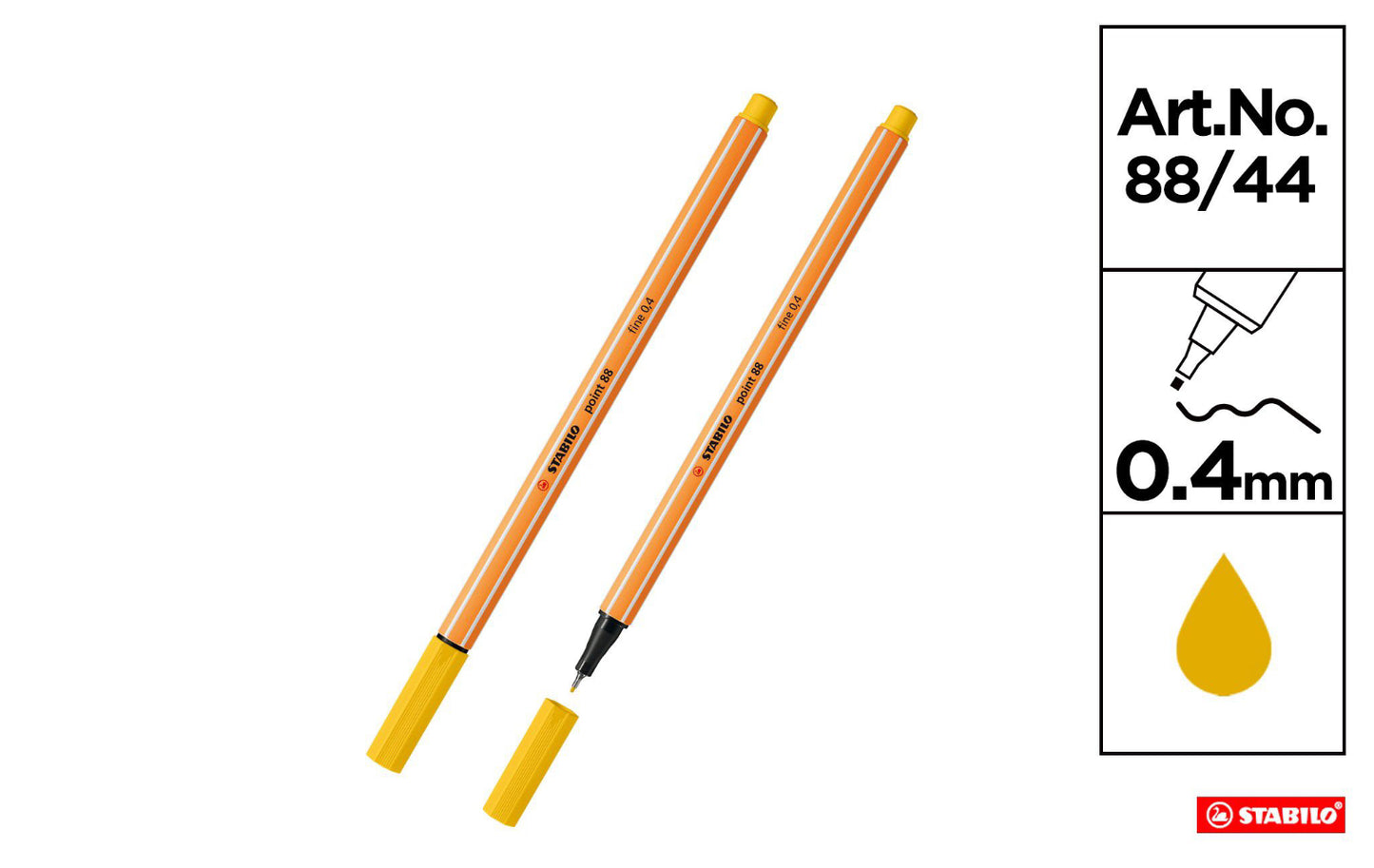 Stabilo fineliner point 0,4mm giallo chiaro 88/44