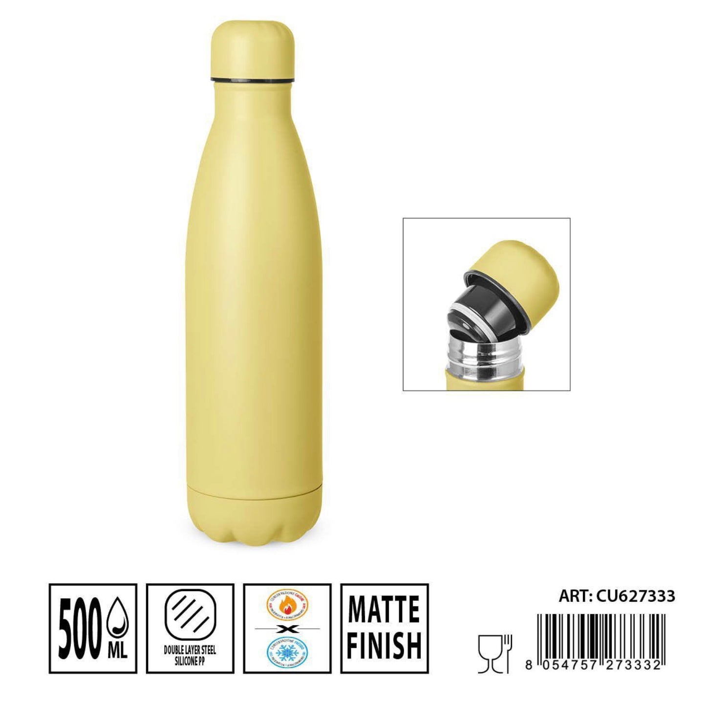 DC CASA borraccia 500ml giallo pastello