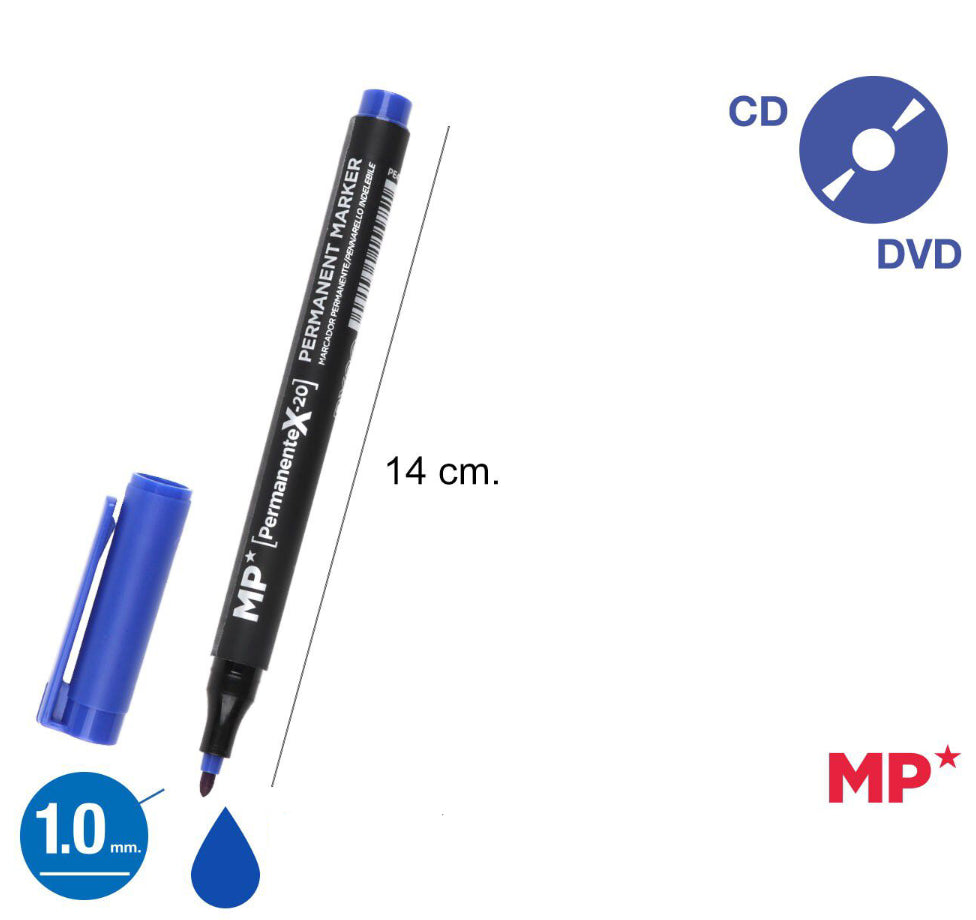 MP Pennarello indelebile 1.0mm blu