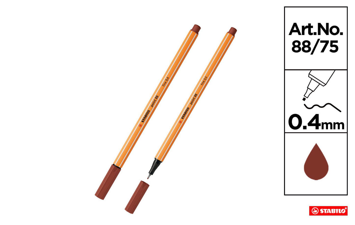 Stabilo fineliner point 0,4mm terra siena bruc 88/75