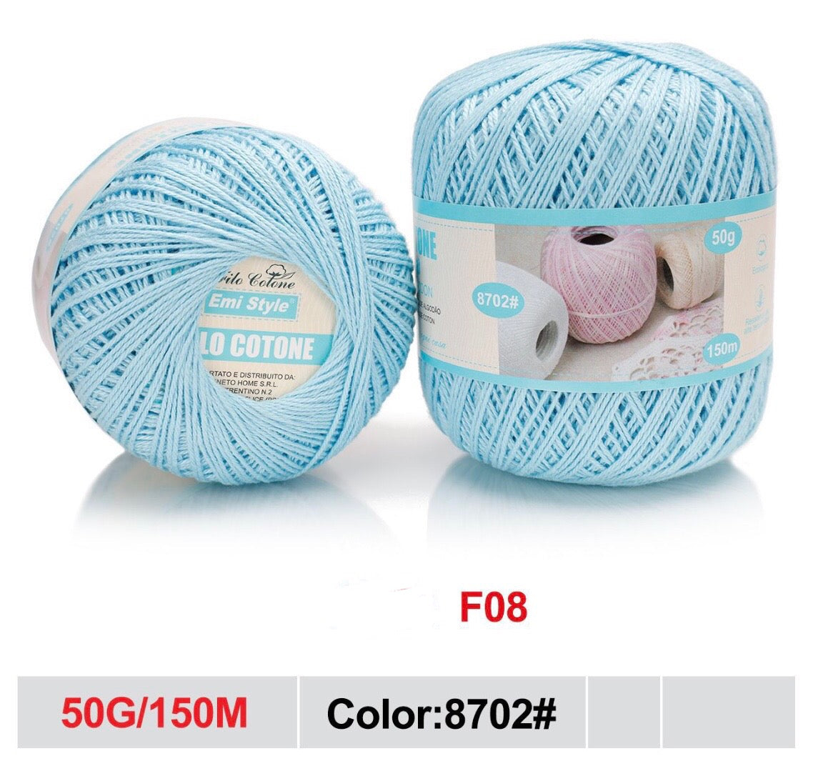 Filo cotone AZZURRO 50/150m