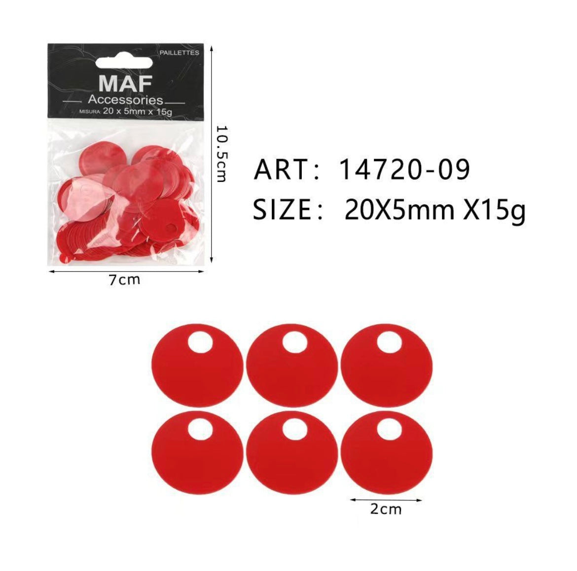 PAIETTE 20x5mm 15g ART.14720