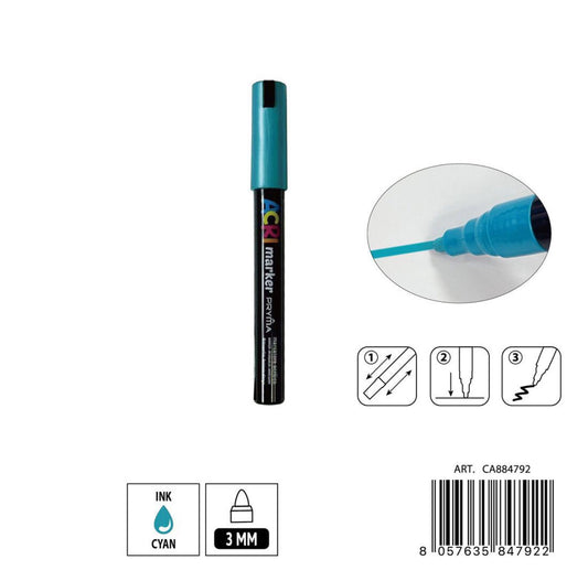 PRYMA marcatore acrilico 3mm N.108 ciano