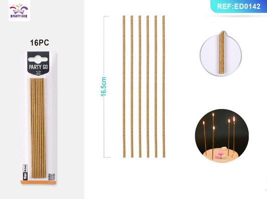 CANDELA GLITTER 16.5CM 16PC