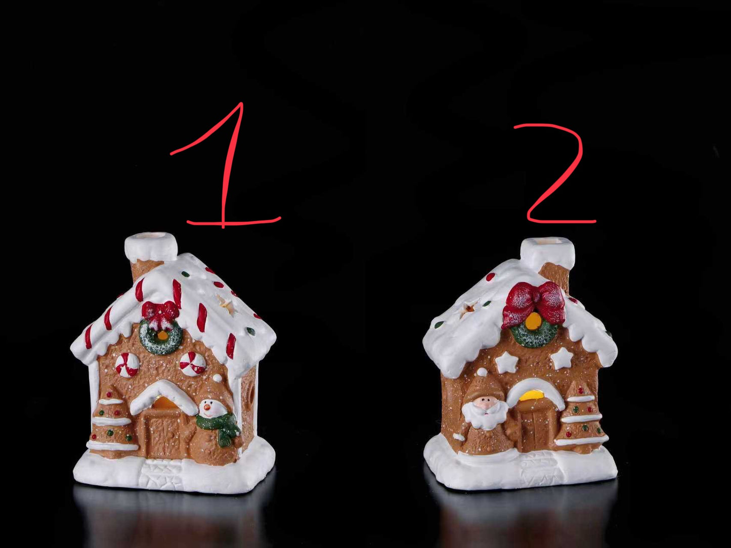 NATALIZIA casetta in ceramica con LED 12x9x15cm