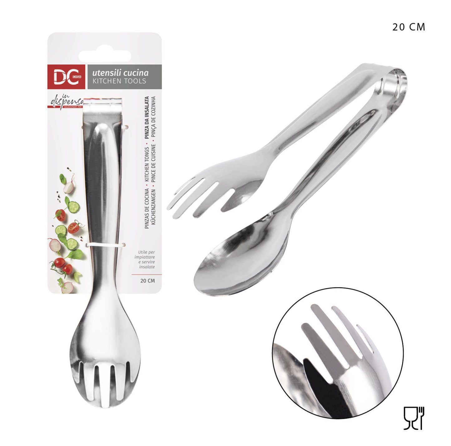 DC CASA pinza insalata acciaio 20cm