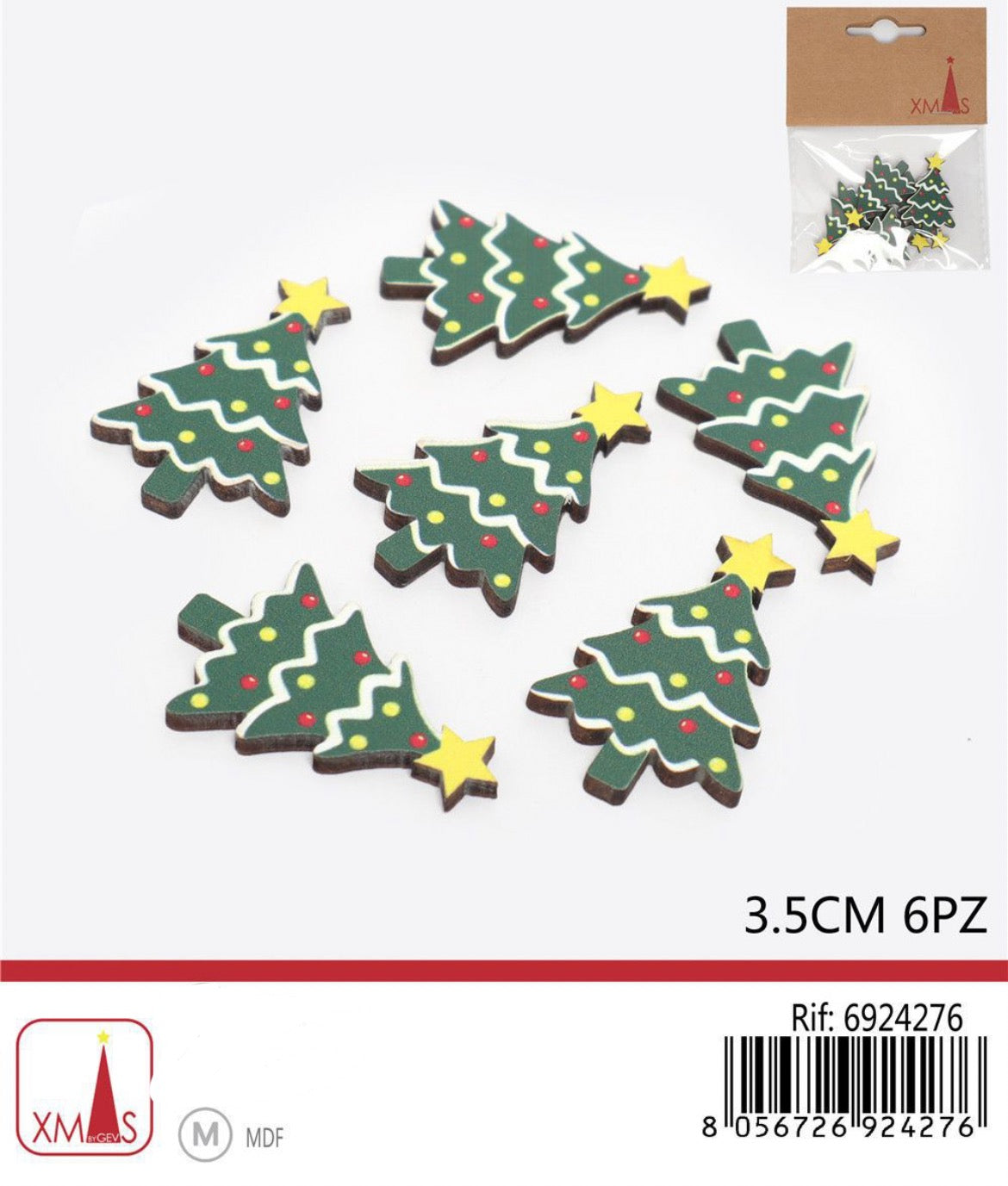 NATALIZIA decorazione albero di natale 3.5cm 6pz