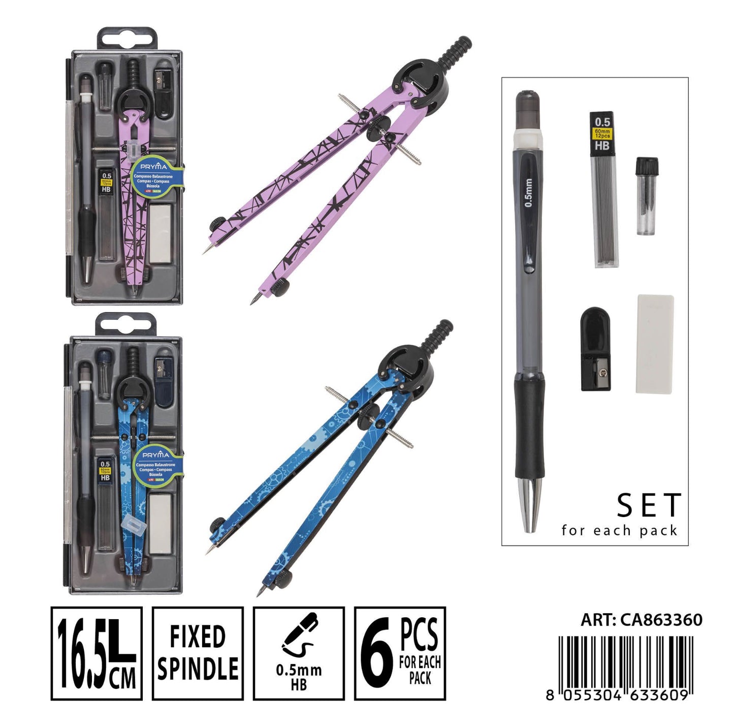PRYMA compasso balaustrone 16.5cm 6pz