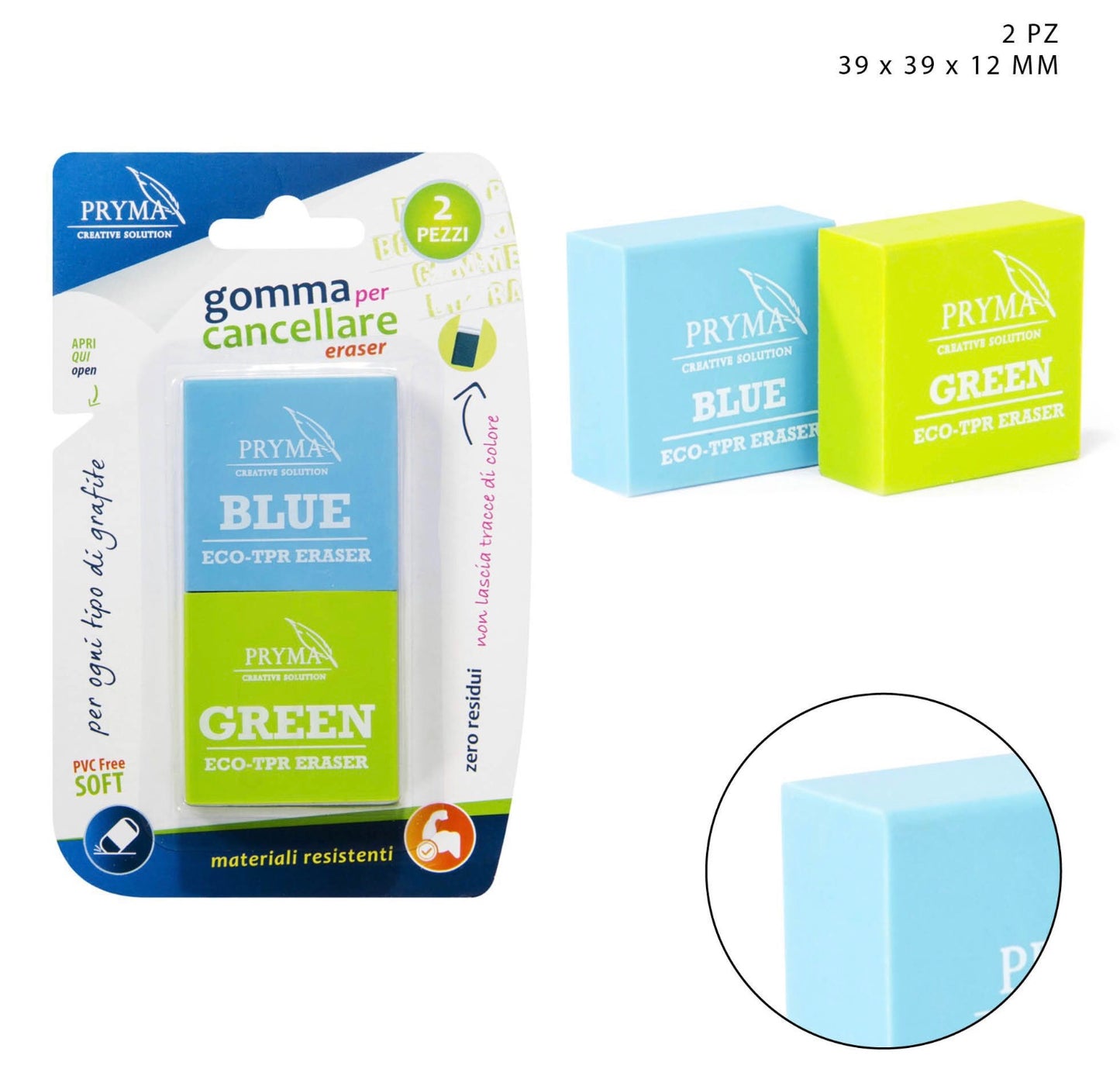 PRYMA gomma per cancellare BLUE & GREEN
