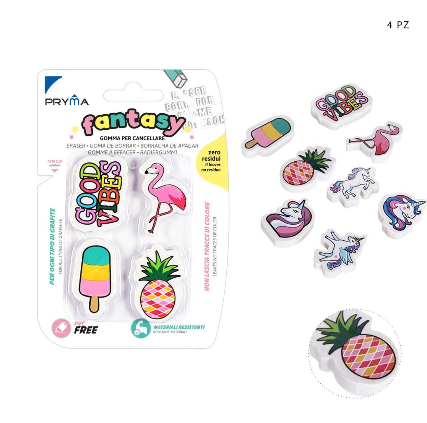 Pryma gomma per cancellare set da 4