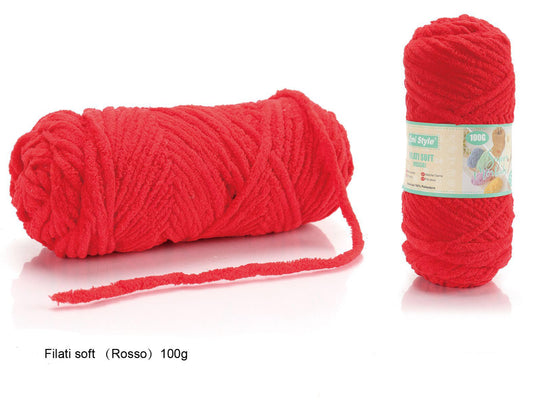 Filo soft uncinetto ROSSO 100g/55m