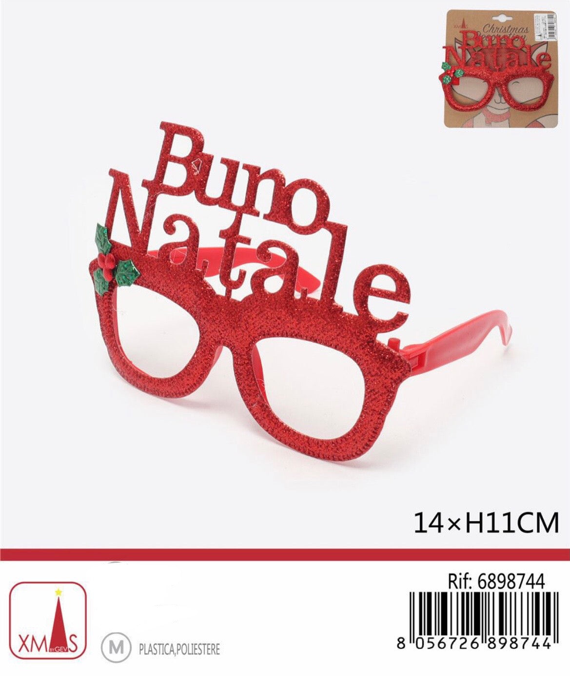 NATALIZIA occhiali di natale 14x11cm