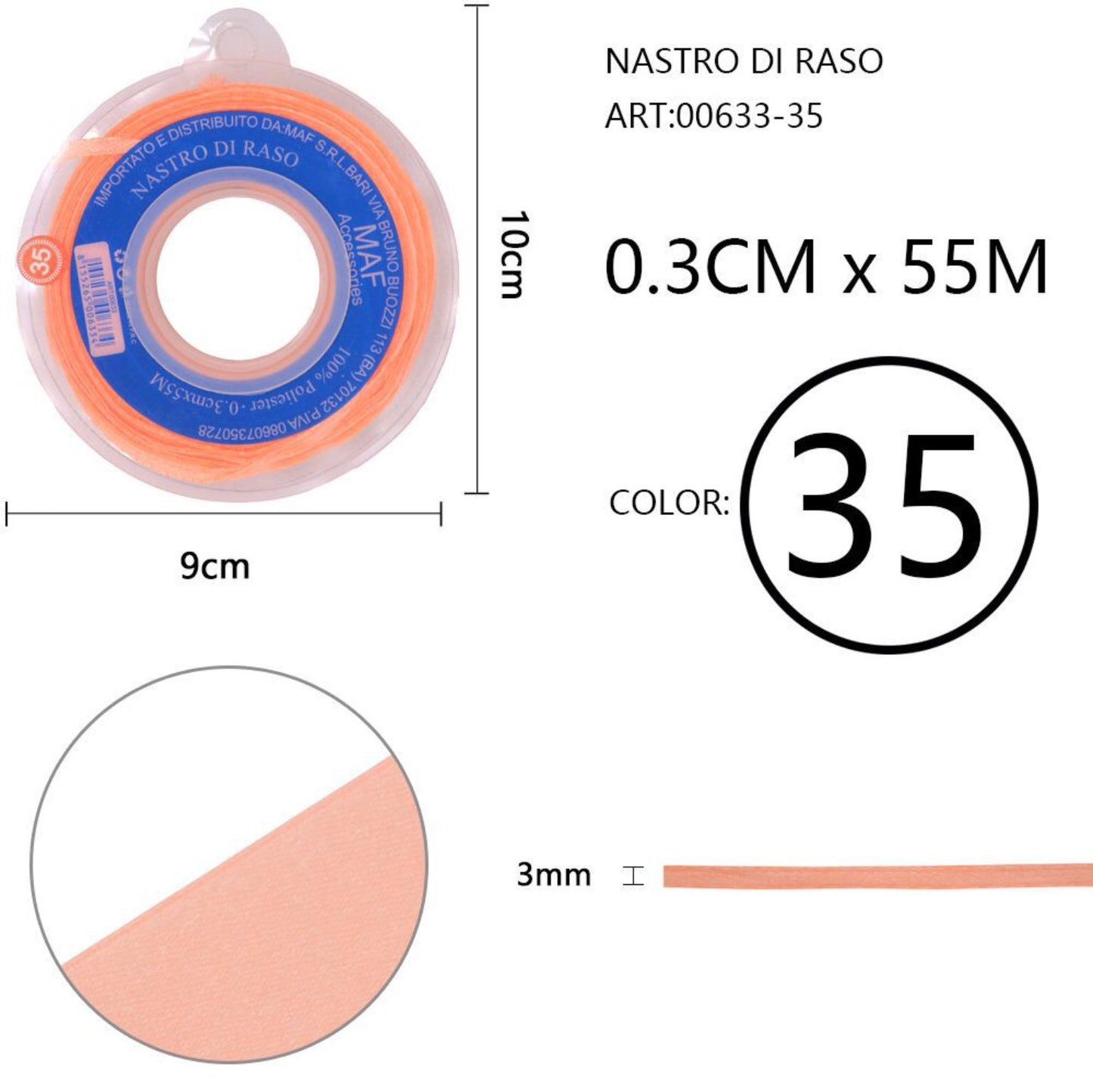 NASTRO di raso 0,3cmx55m 35