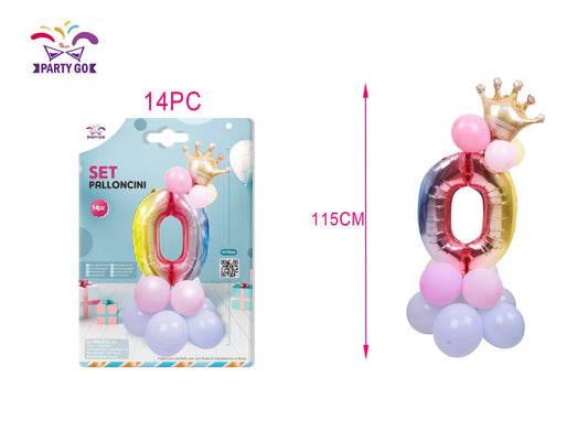 Set palloncini multicolor numero 0