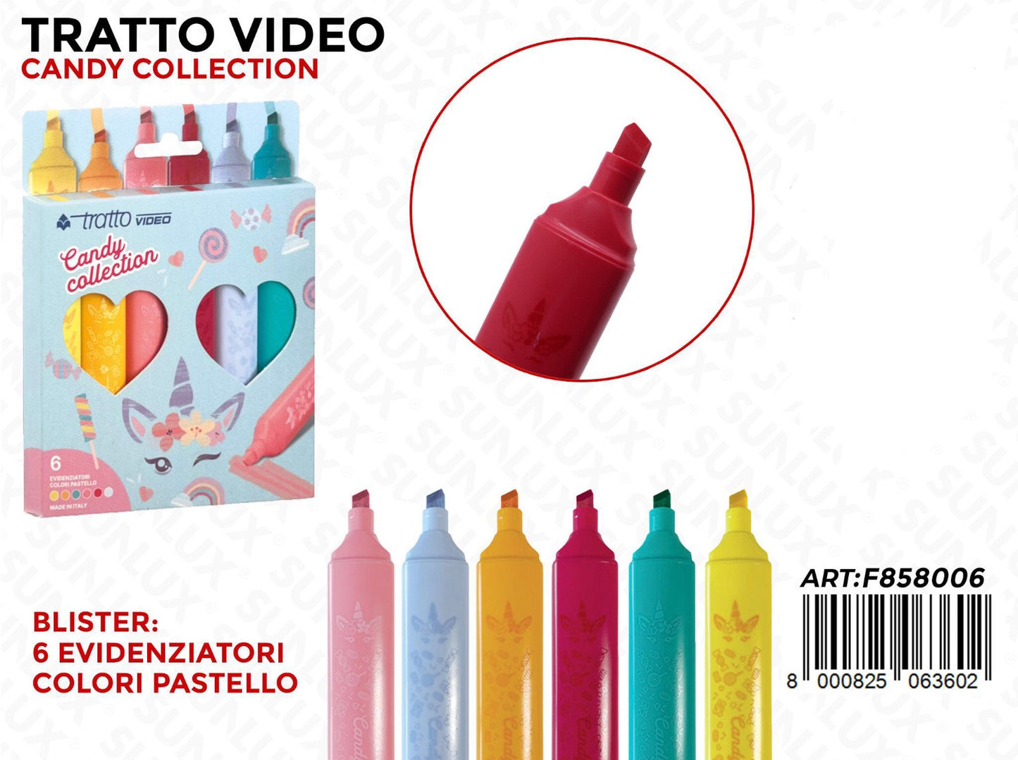TRATTO evideziatori colori pastello 6pz