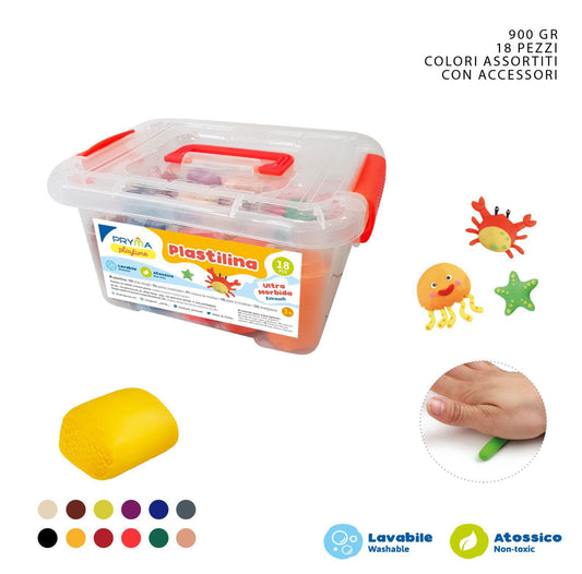 PRYMA plastilina colorata 50g 18pz
