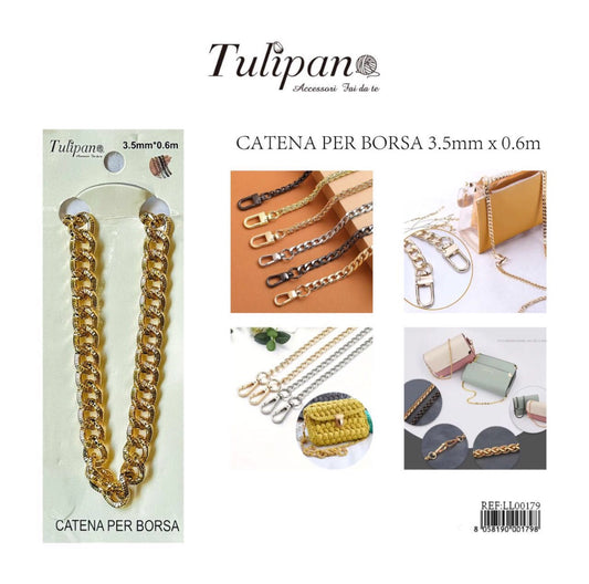 CATENA per borsa oro 3.5mmx0.6m