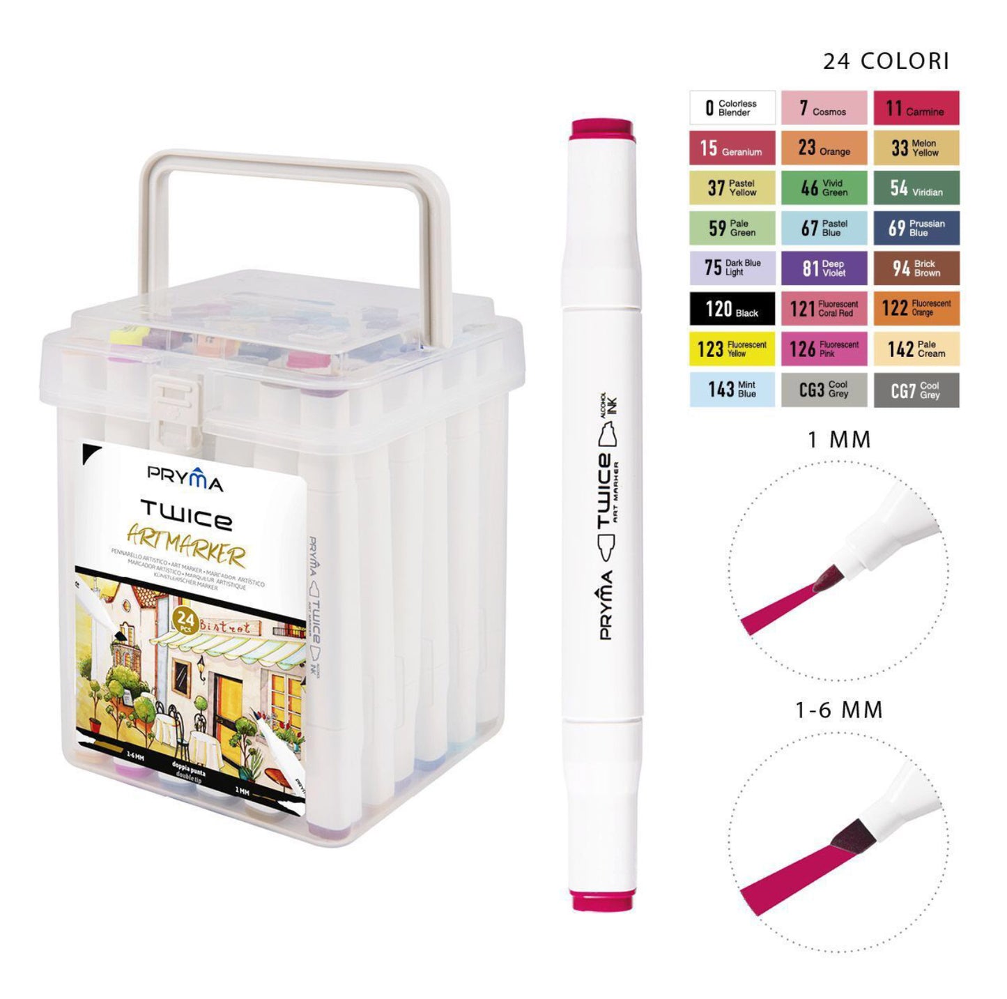 PRYMA marcatore doppia punta twice 24pz
