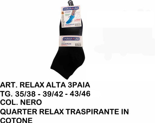 MAGNOLIA calze quarter unisex in cotone  nero
