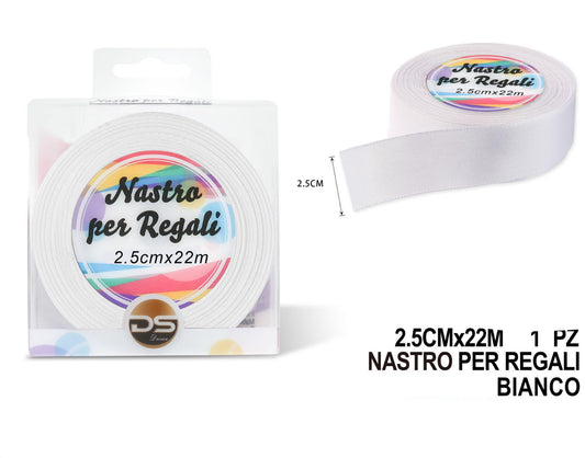 Nastro raso 2.5 cm BIANCO