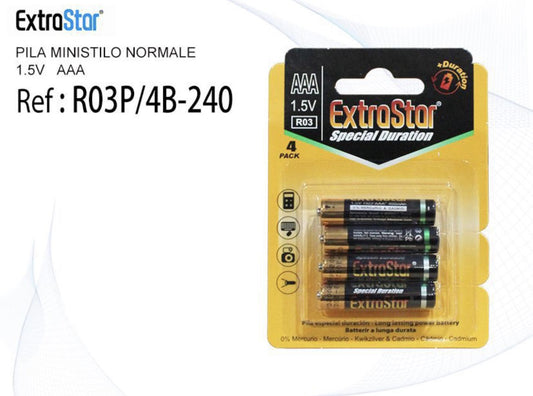 Batteria extrastar AAA 4pz