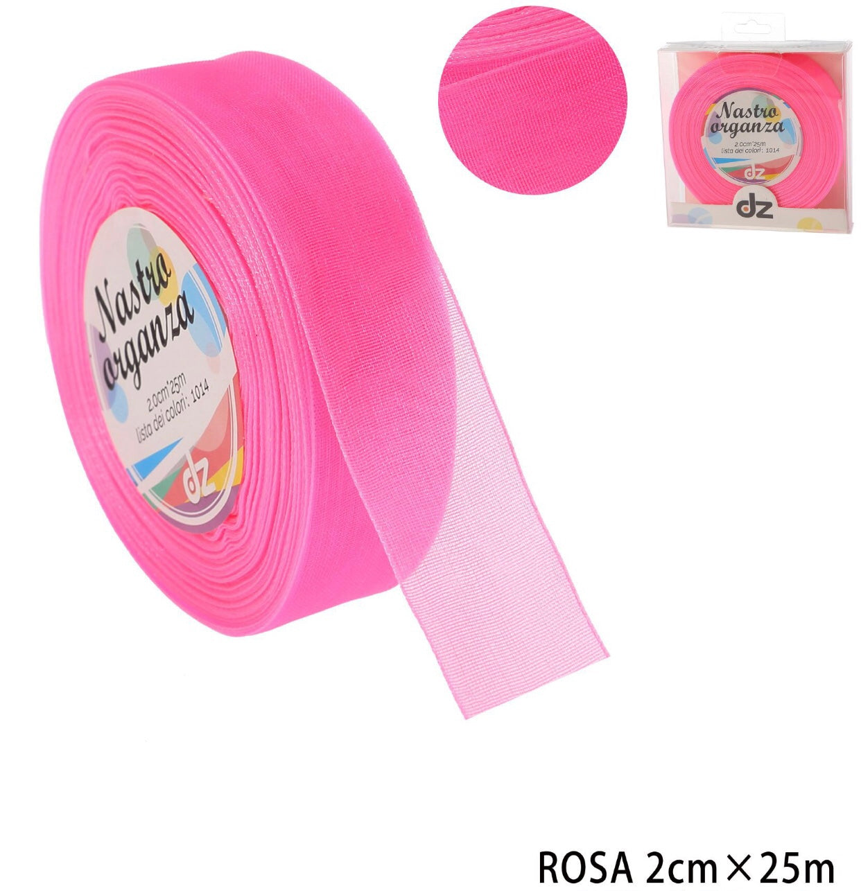 Nastro organza 2 cm ROSA CALDO