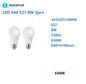 LED A60 E27 8w 6500k 2PCS