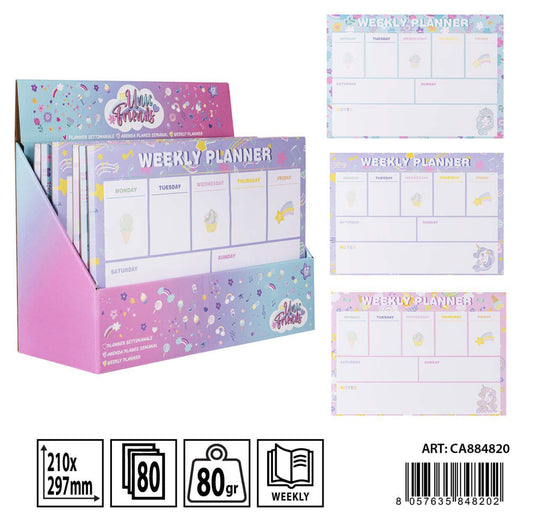 PRYMA unicorno friends planner settimanale 80ff 80g