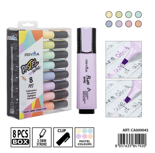PRYMA evidenziatore 2-5mm 8pz pastel