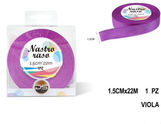 Nastro raso 1.5 cm VIOLA