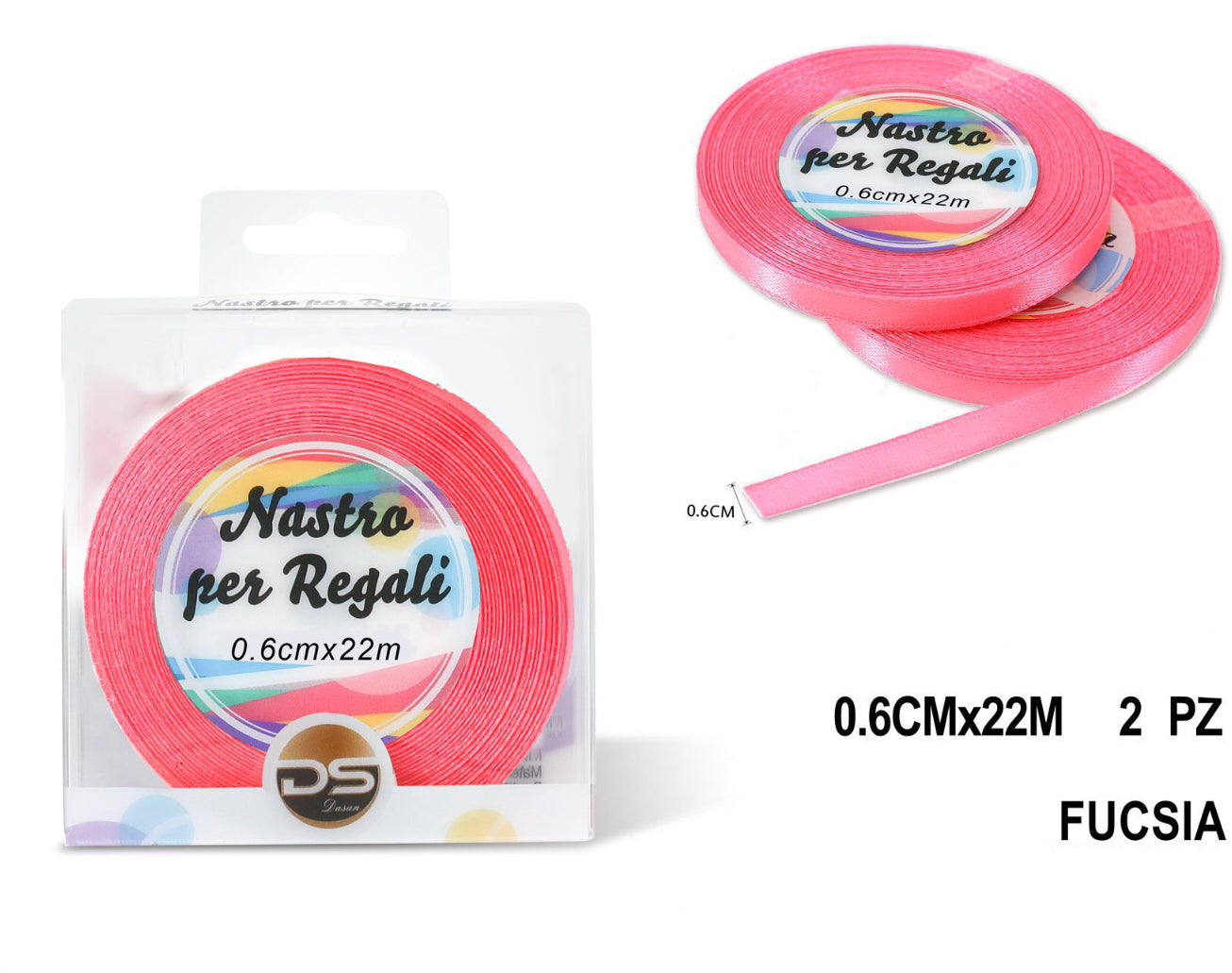 Nastro raso 0.6 cm FUCSIA