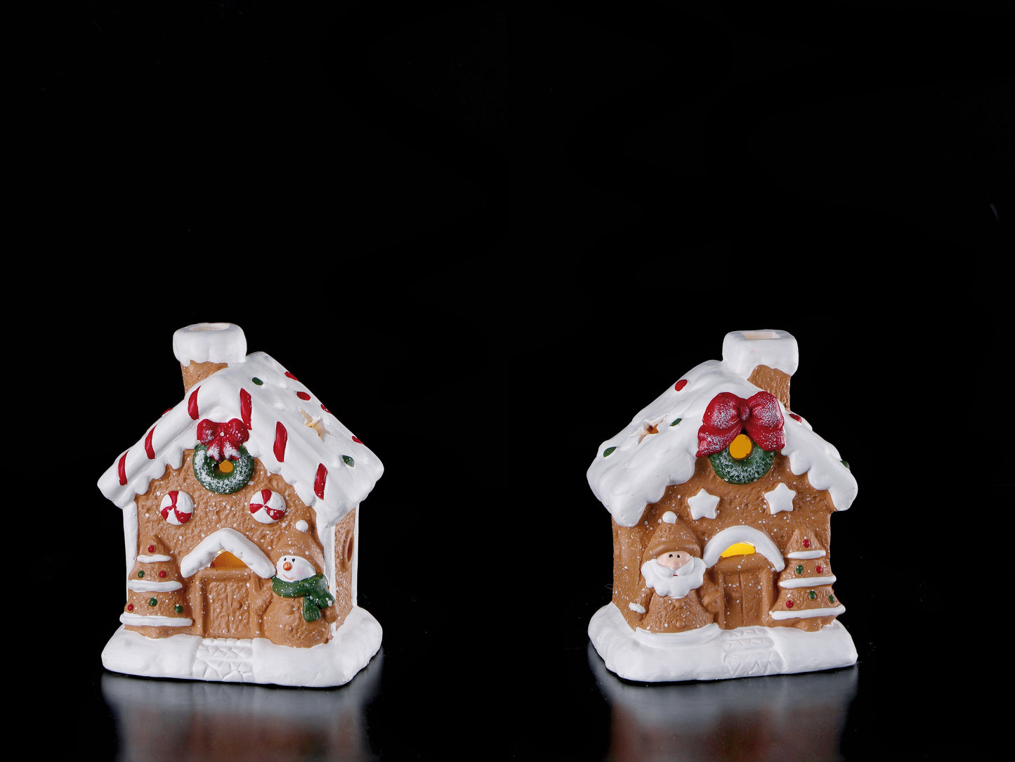 NATALIZIA casetta in ceramica con LED 12x9x15cm