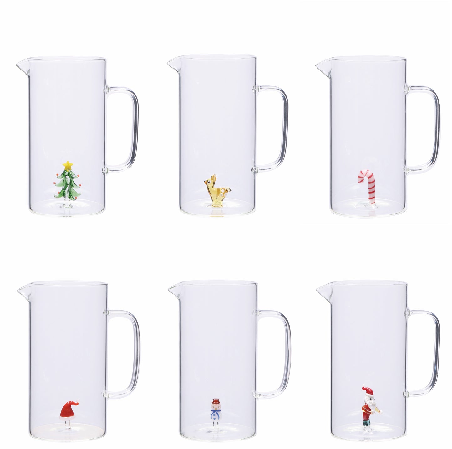 NATALIZIA CARAFFA IN VETRO CON FIGURA 3D 16X10Xh20cm  1.2l