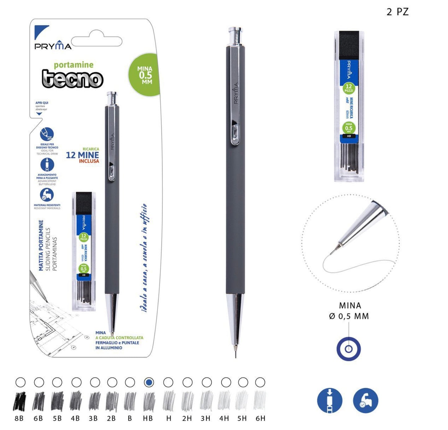 PRYMA set portamine da 0.5 mm