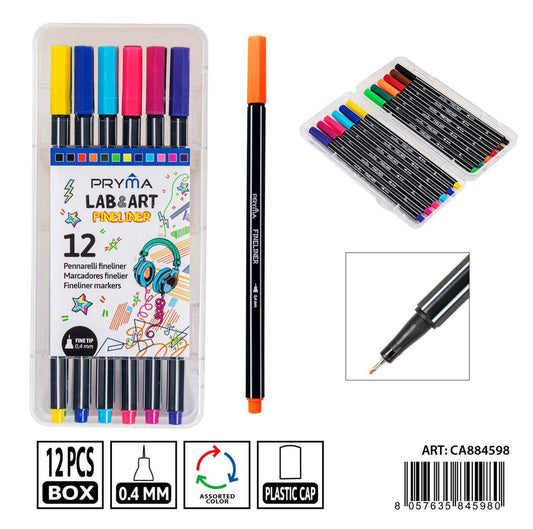 PRYMA pennarelli fineliner triangolare 0.4mm 12pz